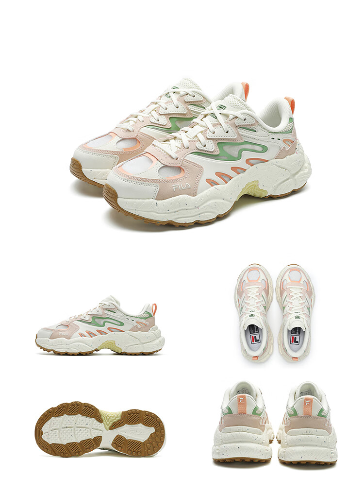 FILA Fern Pattern Sneakers [Yang Mi Style] Women's Dad Shoes Sports Casual Shoes 31