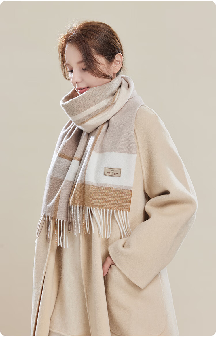 JIUMU 100% Cashmere Scarf Women Autumn Winter Shawl Warm Neck Warmer Birthday New Year Gift Box Set 11
