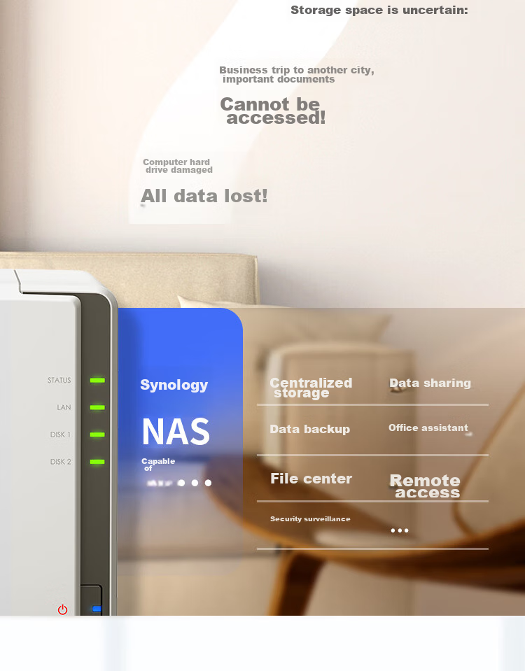 Synology DS223j Dual-Bay NAS Network Storage Server, Private Cloud, Smart Album, Automatic File Synchronizatio 3