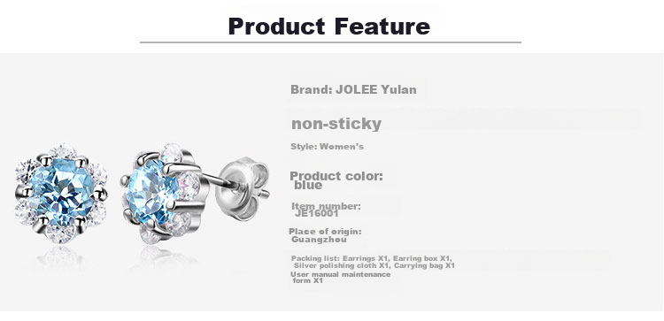 JOLEE Women's Stud Earrings, Topaz S925 Silver Hoop, Simple And Fresh Colorful Jewelry, Gift for Women on Holidays 2