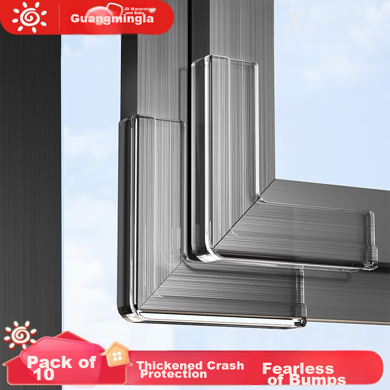 Guangduola Aluminum Window Anti-Collision Corner Guards, Transparent Edge Protectors, Anti-Bump Corner Protectors for Children, Pack of 10