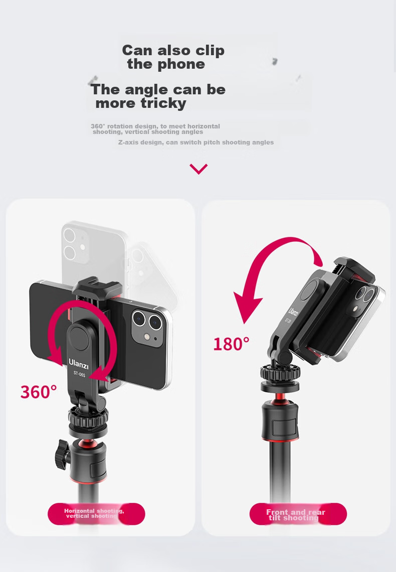 Ulanzi ST-6S Smartphone Clamp Bluetooth Remote Fill Light Kit, Horizontal And Vertical Shooting, Rotating Hot And Cold Boots, Viewfinder Flip Screen Monitor 3