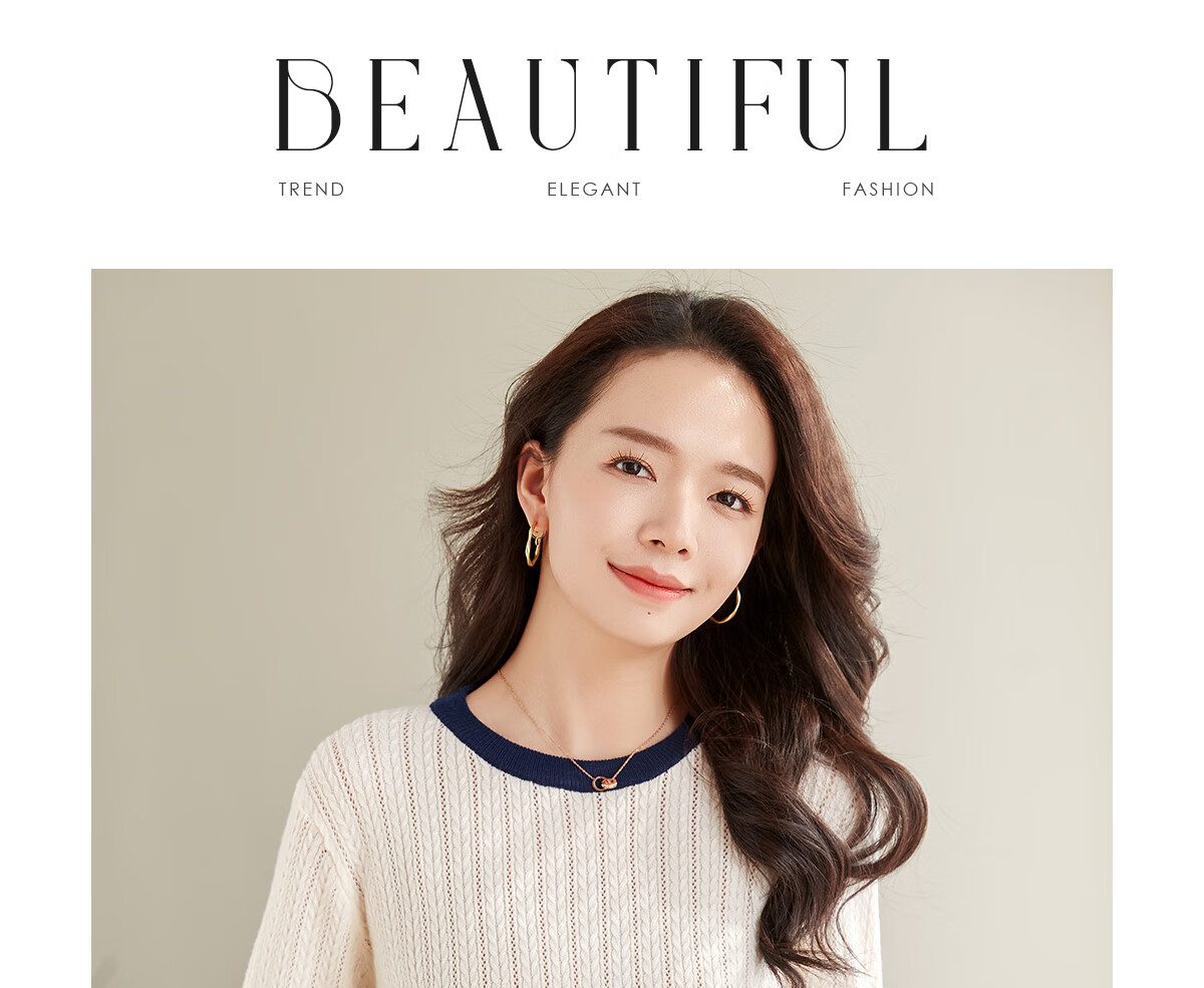 She Enjoy Women's Knitwear Round Neck Thin Sweater Lightweight Knit Top Spring Autumn Versatile Color-Block Collar T53Z155 10