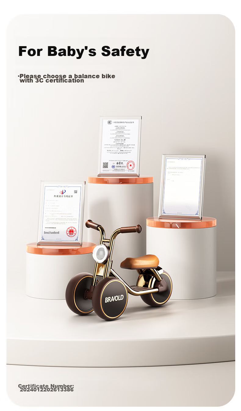 BRAVOLD Children's Balance Bike, Toy Gift Box for Boys And Girls Aged 1-3 Years Old, Birthday And First-Year Gift, Tricycle for Learning to Walk 3