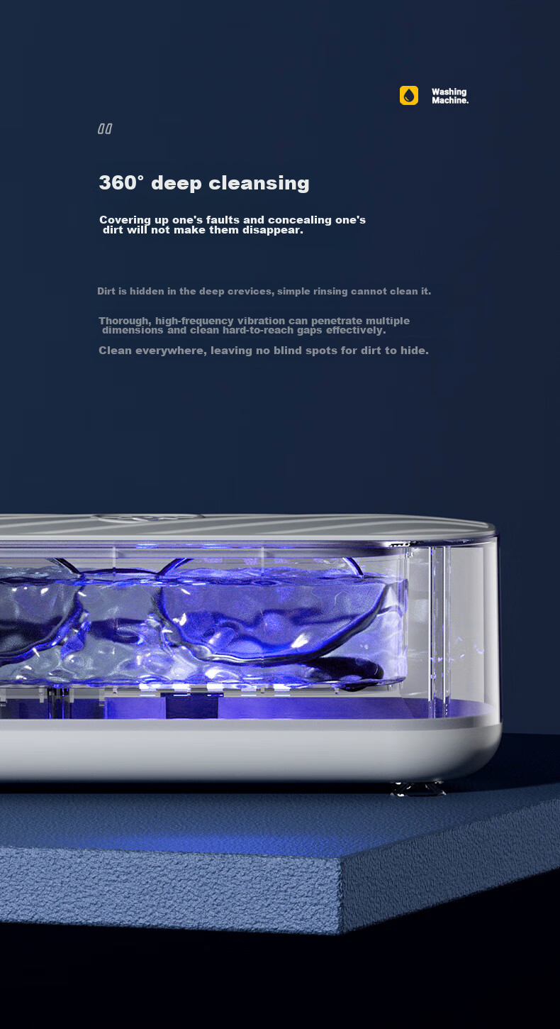 Boshide Glasses Cleaning Machine, High-Frequency Vibration Eyeglass Cleaner, Fully Automatic Portable Cleaning Device, with UV Light And Rechargeable Battery 4