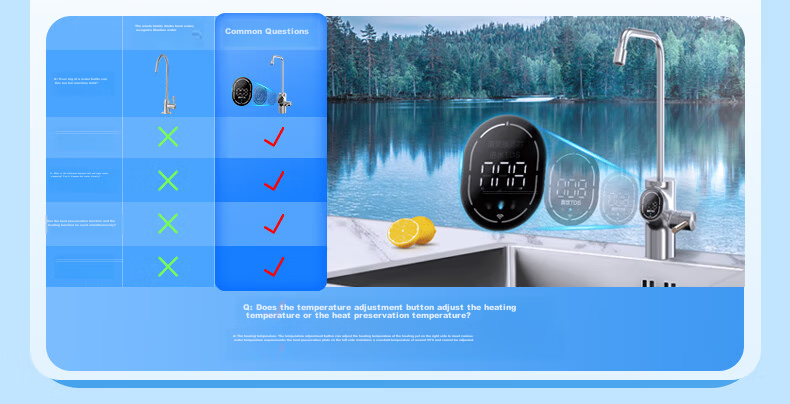 Midea Baize Max 1600G Water Purifier 0 Scale Inhibitor 6-Year Long-Lasting RO Reverse Osmosis Under-Sink Household Drinking Water Filter Top Flow Smart Touch Screen 5