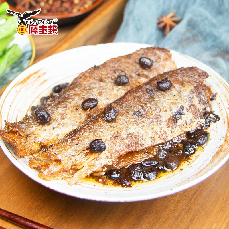 鹰金钱 金奖豆豉鲮鱼罐头237g 中华老字号即食海鲜鱼罐头下饭菜国产