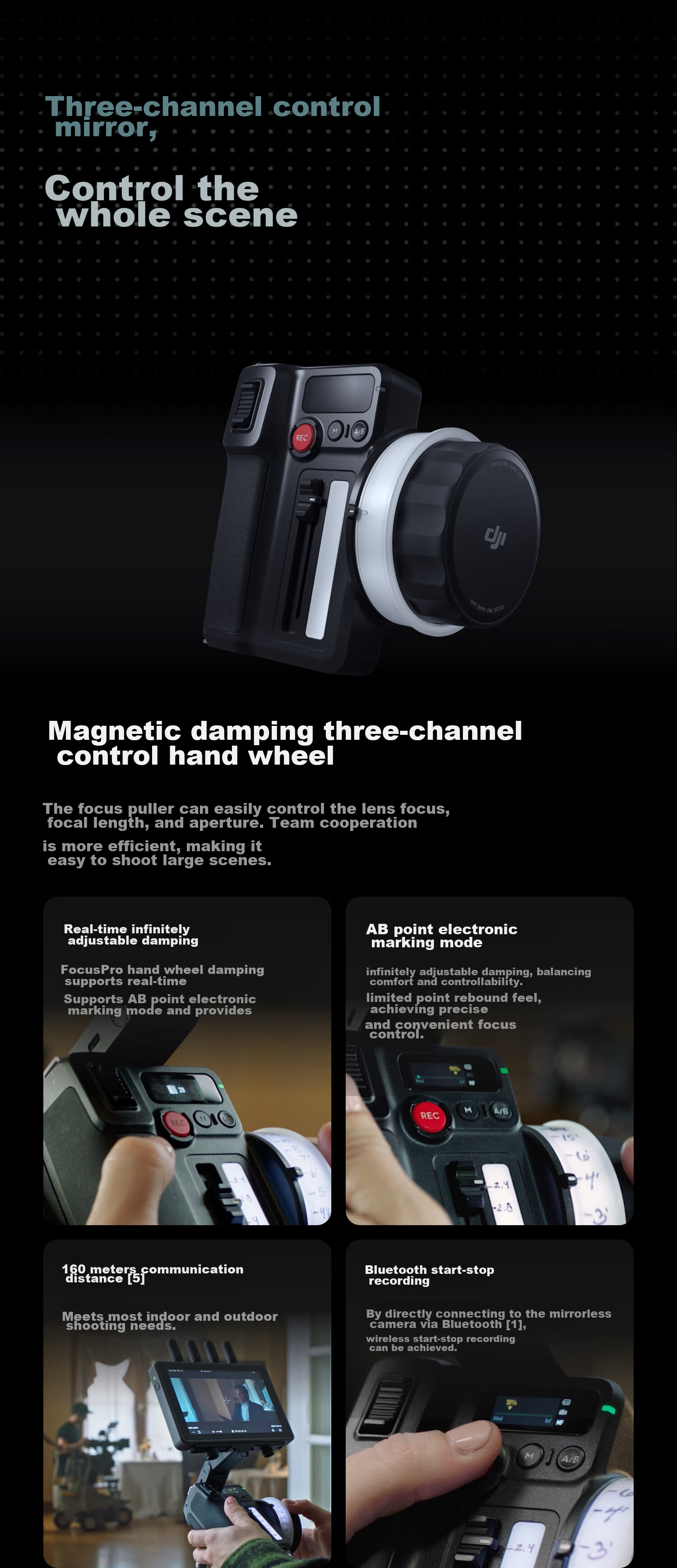 DJI Focus Pro Creative Edition, Handheld Integrated Lens Control System with AI Automatic Focus Tracking, 20-Meter Wireless Follow-Focus, LiDAR Oscilloscope 11