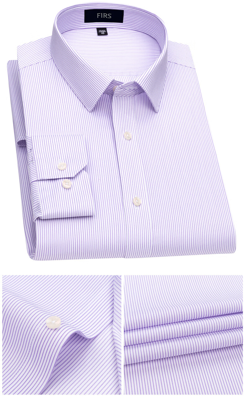 FIRS [DP Wrinkle-Free] Men's Long-Sleeve Shirt, Pure Cotton, Business Formal Wear, Dad's Dress Shirt, DP29, Size 38 16