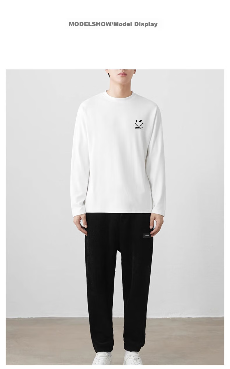 Warrior Long-Sleeve T-Shirt for Men, Spring And Autumn Pure Cotton Breathable Round Neck Casual Long-Sleeve Versatile Top Men's Clothing 24
