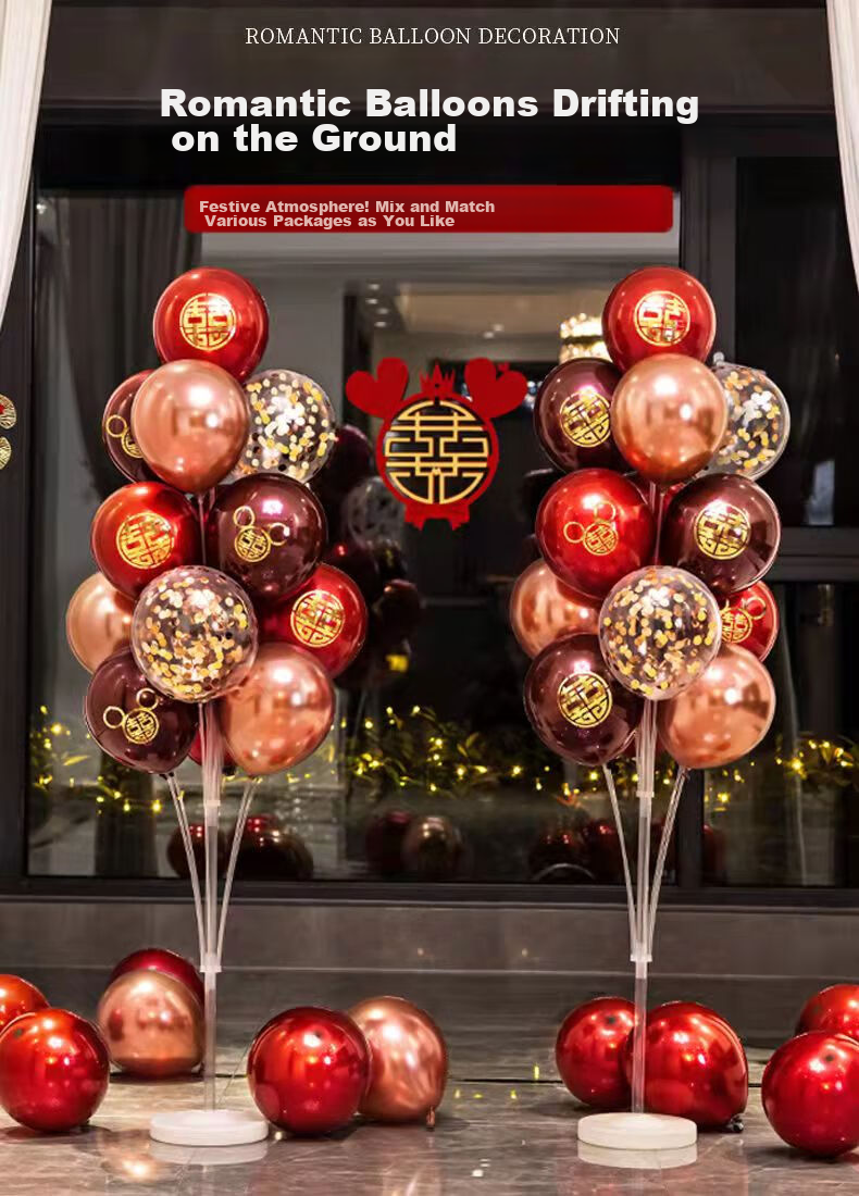 DiliCarr Wedding Room Floor Floating Balloon Stand Decorative Balloon Set for Engagement, Balloons for Bride And Groom's Bedroom And Living Room 2