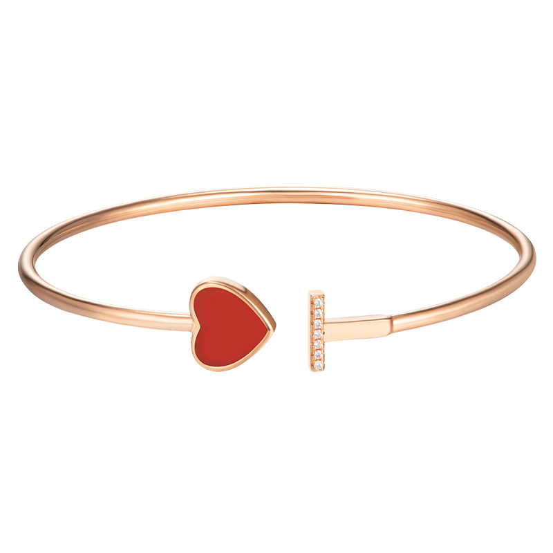 Grace Girl Heart-Shaped Bracelet for Women, Rose Gold Niche Design Fashion Jewelry, Anniversary Birthday Gift for Girlfriend