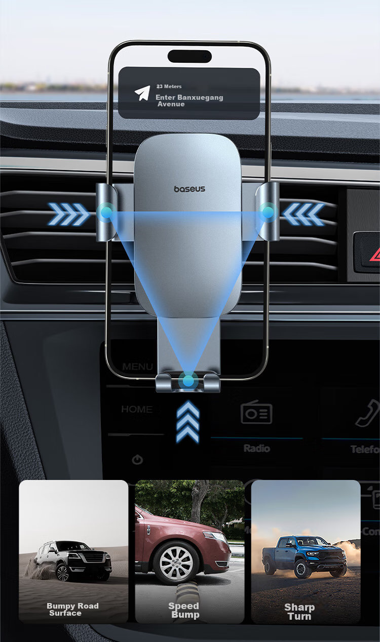 Baseus Car Phone Holder, Specially Designed for Vehicles And Trucks, Navigation Mount, Air Vent Mount, Interior Decoration Accessory 8