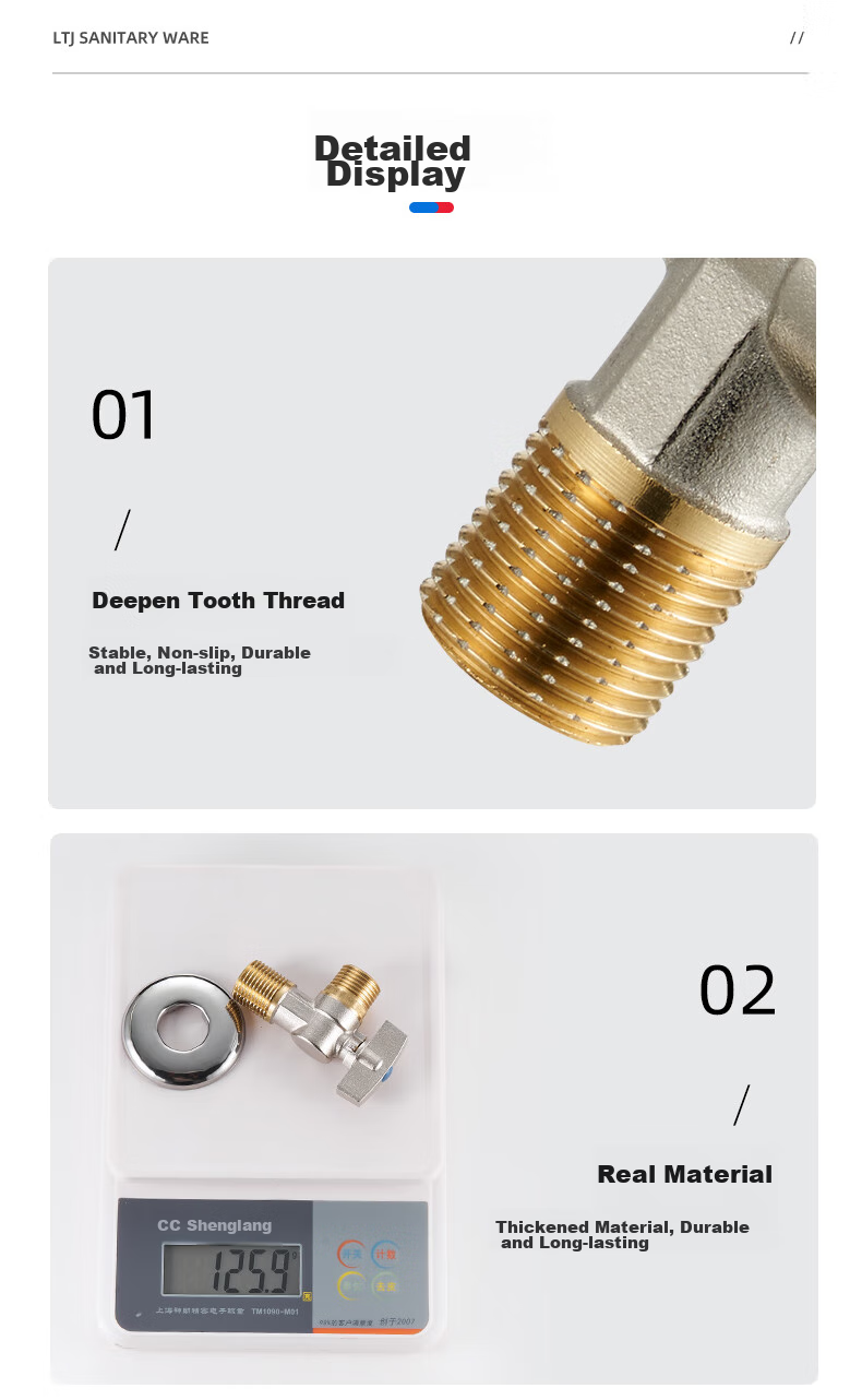 LTJ Brass Angle Valve, High Flow Rate, 1/2 Inch U8E 15