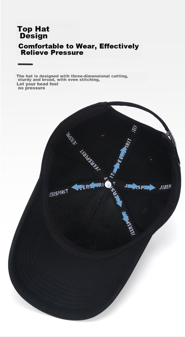 JEEP Men's All-Season Baseball Cap, Fashionable Embroidered Visor Hat for Men And Women, Versatile Cap A0384 7