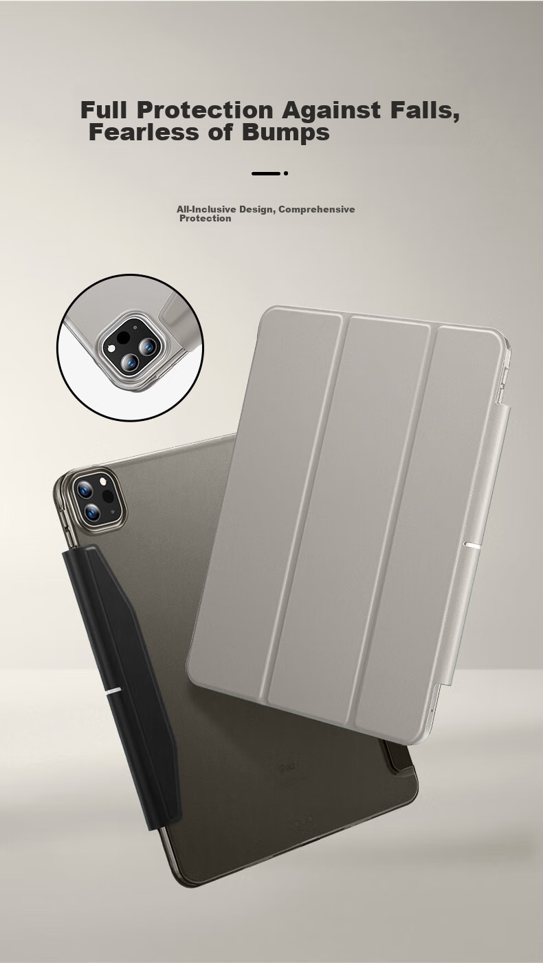 ESR IPad Pro Case for 2025/24 New 11-Inch M5/4 Chip, Slim Frosted Hard Shell with Clasp, Classic Tri-Fold Stand Design, Bend-Resistant And Shockproof, Black 3