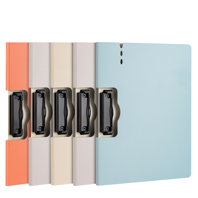 Deli [Super Popular] Set of 5 A4 Landscape Folding Clipboard File Folder Writing Meeting Folder Poetry Recitation Clipboard Bill Exam Paper Document Office Study Mixed Color PE109-J5