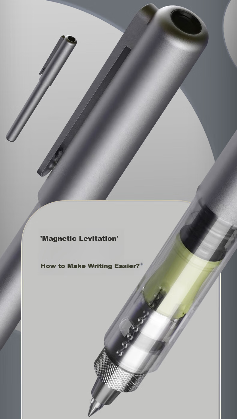 M&G Stationery, Yuexi Magnetic Levitation Buffer Gel Pen 0.5mm Bullet Tip, Retractable Black Ink Pen, for Students' Exams And Office Use, Single Pen AGPT1202 2
