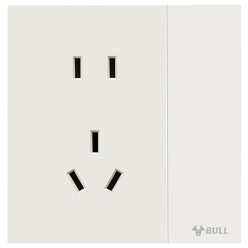 BULL G57 Butterfly Wing Ultra-Thin Skin-Feel Switch Single Control Five-Hole Socket with Switch G57E333A Milk Velvet Coffee