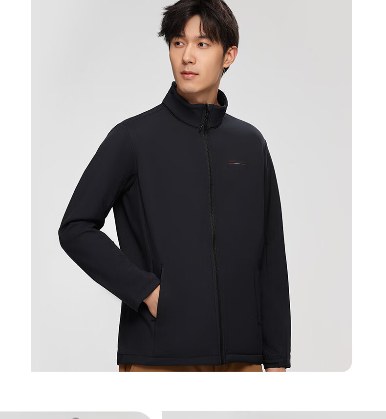 NORTHLAND Soft Shell Jacket for Men, Outdoor Windproof And Water-Resistant Warm Coat NXJCH5509E Black 180 14