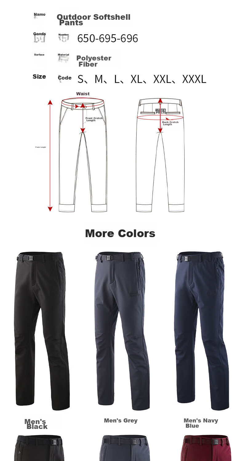 ALPINT MOUNTAIN Fleece-Lined Soft Shell Pants for Men And Women, Autumn And Winter Outdoor Cold-Resistant Hiking Trousers, Waterproof Fleece-Lined Tactical Pants for Winter 9