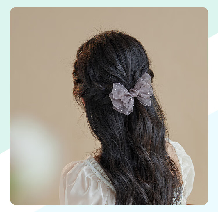 CHIMERA Korean Organza Bow Hair Clip, Ponytail Barrette, Half-Up Hairpin, Hair Accessory for Women, Mid-Autumn Festival Gift 26