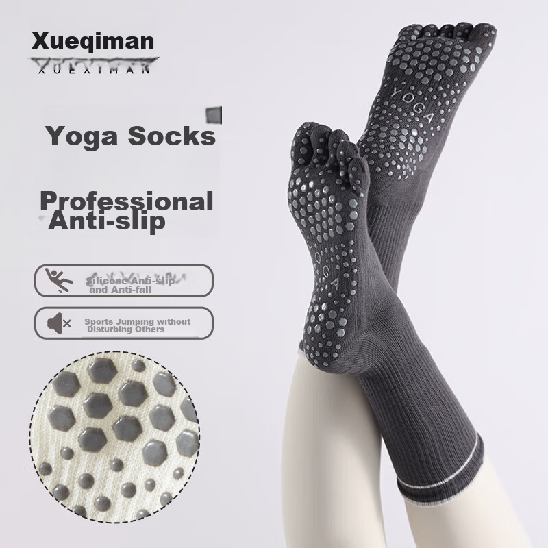 XUEXIMAN Yoga Compression Sports Socks for Women, Mid-Calf Fitness Socks, Professional Running Jump Rope Long Compression Socks, Yoga Calf Socks