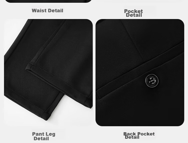 MiiOW Men's Dress Pants, Business Slim-Fit Straight-Leg Trousers, Formal Suit Long Pants, Professional Workwear Casual Pants for Me 10