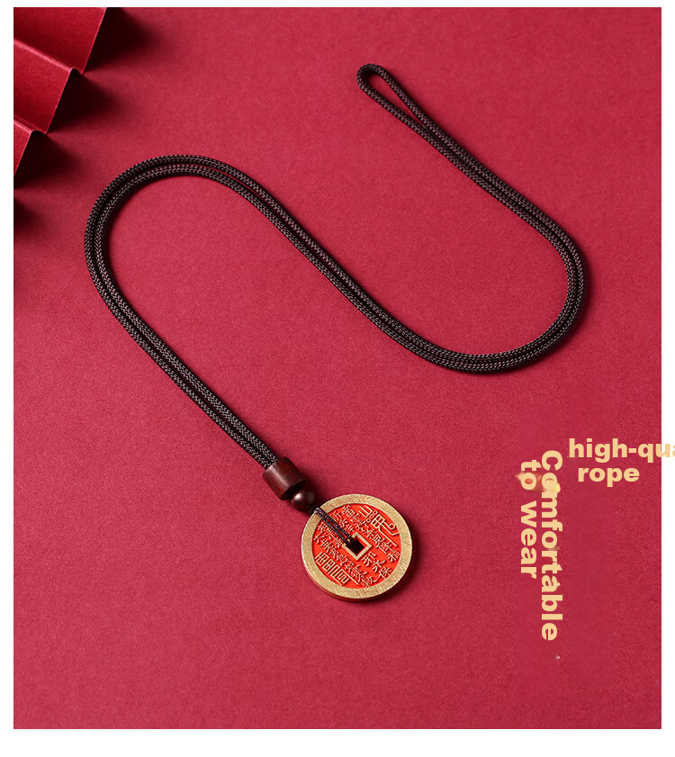 Shichuanbaishi Copper Coin Pendant Keychain with Cinnabar Amulet for Protection, Zodiac Year Gift for Men And Wome 17