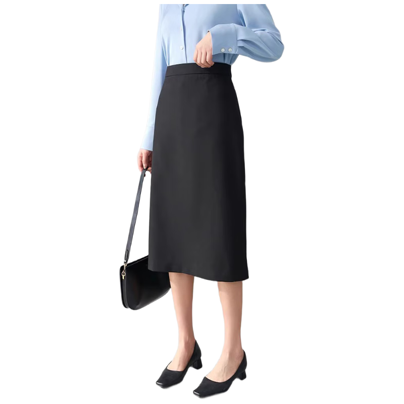 Bodexiaojie Interview Skirt for Women, Professional Formal Work Skirt, Bodycon Long Skirt, A-Line Black Skirt