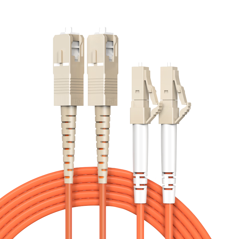 NetLINK Telecom-Grade Fiber Optic Patch Cable, SC-LC Multi-Mode Dual-Core 3 Meters, 62.5/125 Optical Cable Fusion Splice Pigtail, 1 Piece, HTF-SC