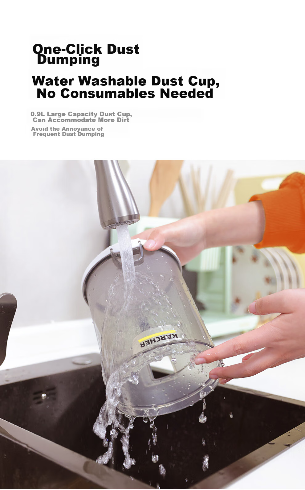 KARCHER German High-Suction Horizontal Corded Vacuum Cleaner for Home Use, Carpet Cleaning, Pet Hair, Large Area Coverage, Dust Mite Removal VC3 Plus 12