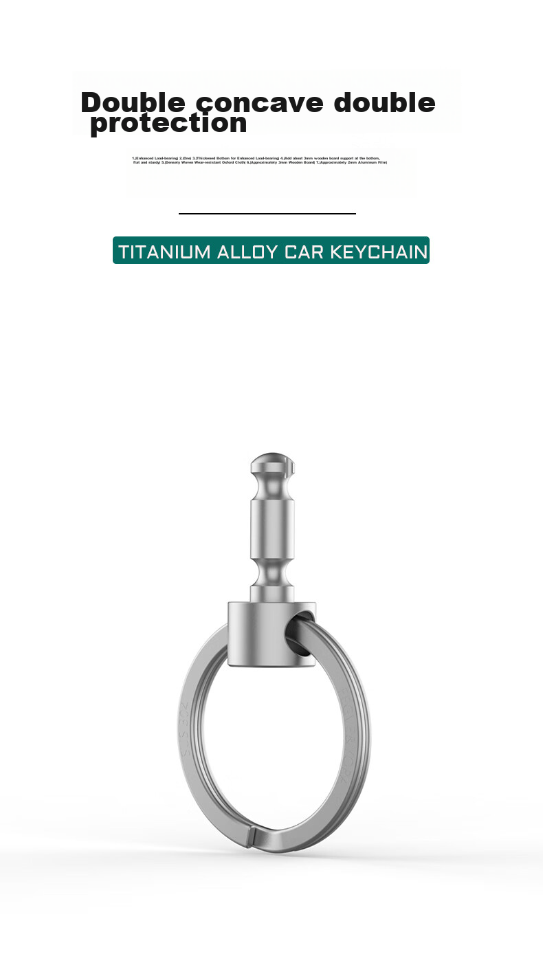 YORA Titanium Alloy Bidirectional Quick-Release Car Key Ring Hook, Universal Ring Keychain, Portable Parent-Child Hook, Keyring Hook for Me 6
