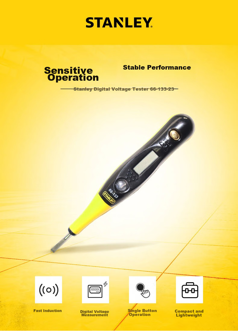 STANLEY Advanced Digital Display Voltage Tester, High-Precision Sensing, Multifunctional Intelligent Voltage Pen, Breakpoint Line Detection, 66-133 1