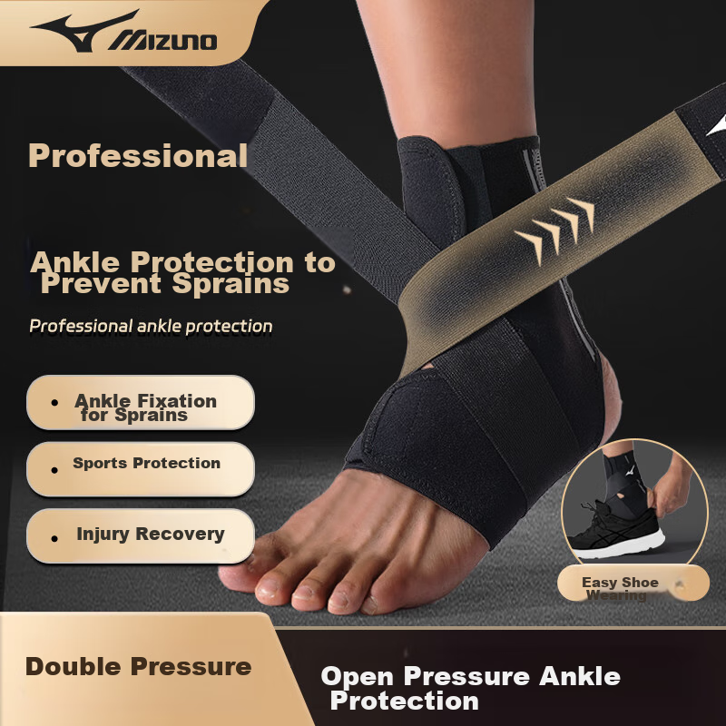MIZUNO Наколенник для поддержки голеностопа, защита от травм, восстановление после растяжений, фиксация после травм, тендинит, поддержка голеностопного сустава - ультратонкая повязка