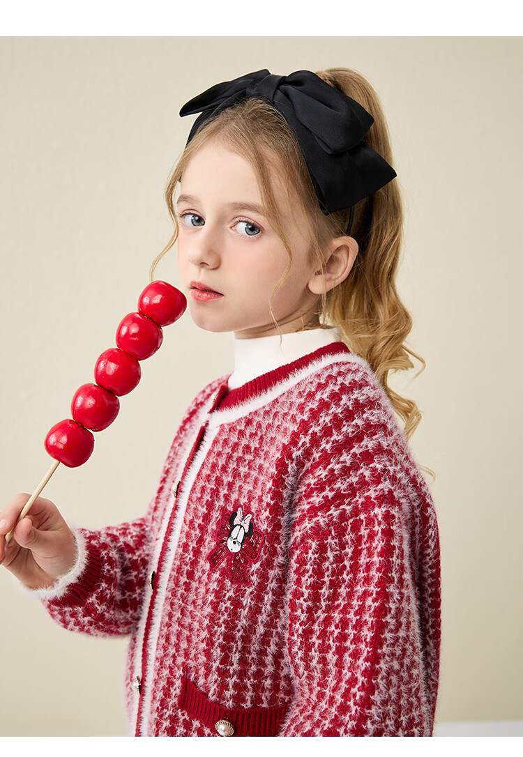 DISNEY Children's Girls' Outfit Set, Dress with Thick Sweater, Red New Year's Outfit, Winter 2023 DB331TE16, Bright Red, Size 110 19