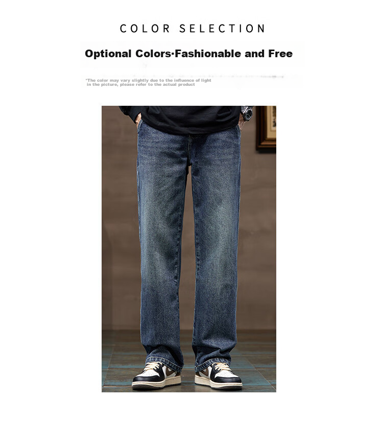 JEEP High-End Men's Jeans, Men's 2026 Spring And Summer New Style, Loose Straight-Leg Casual Trendy Wide-Leg Pants for Me 7