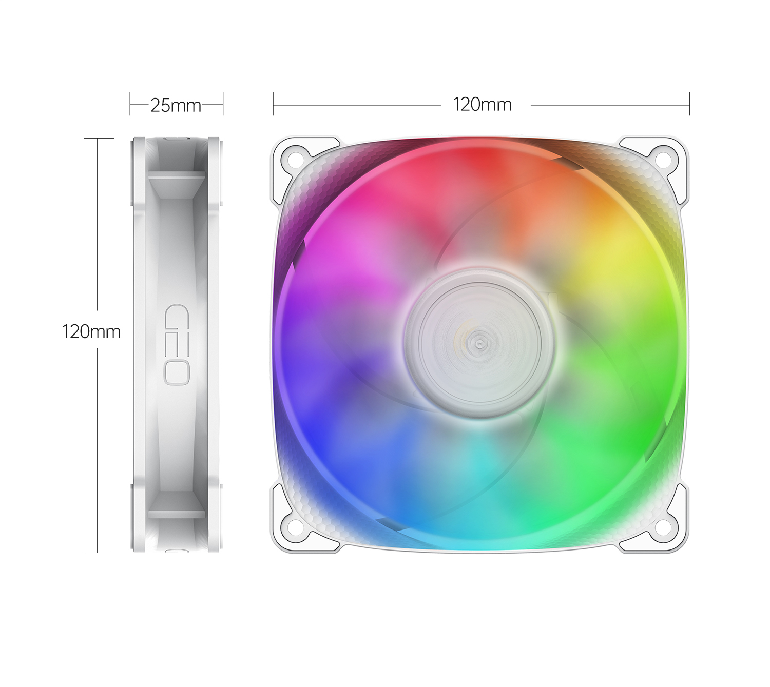 GeometricFuture Case Cooling Fan, Xiaolongshen 2501W/12cm/aRGB, White, Single Pack 8