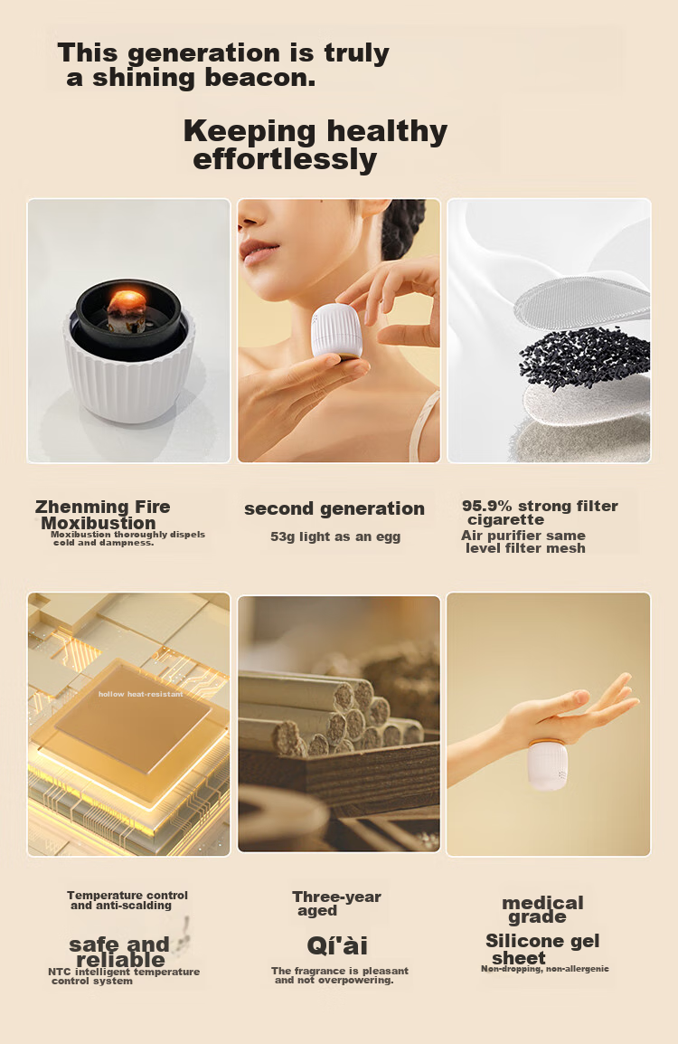 Breo Small Moxibustion Box Dual-Machine Version Reusable Moxibustion Tube Small Tube Moxibustion Portable Moxibustion Pot Home-Use Portable Moxibustion Device Birthday Gift for Parents, Mothers, Boyfriends, Girlfriends 5