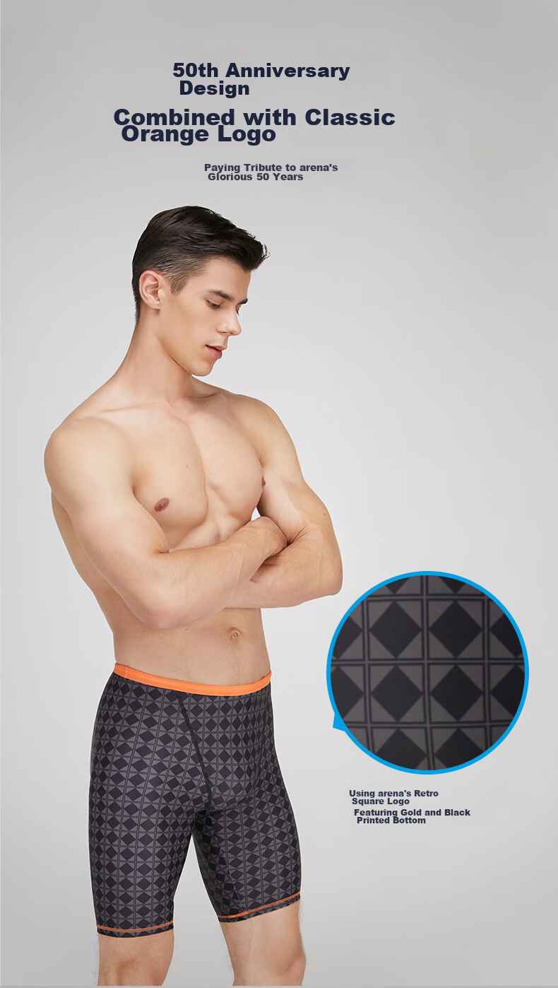 Arena Swim Shorts for Men, 50th Anniversary Special Edition, Knee-Length, Professional Quick-Dry, Chlorine-Resistant, Fashionable Swimming Trunks, Breathable And Anti-Embarrassment 3