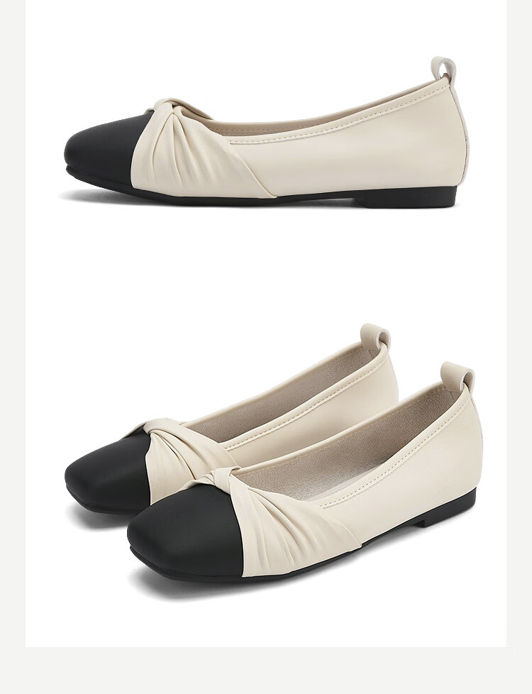 DAPHNE Women's Flats, 2026 New Spring And Autumn French-Style Gentle Evening Shoes, Flat Slip-On White Loafers, Mom Shoes 17