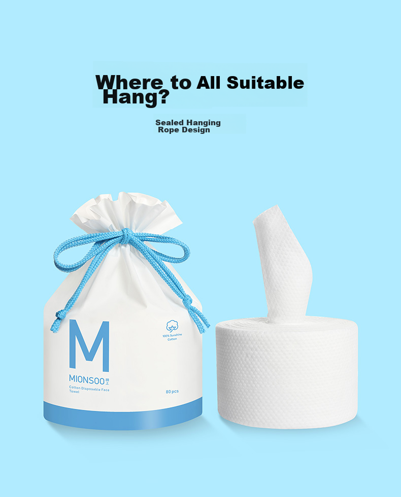 Mianshang Cotton Roll-Type Disposable Facial Cleansing Wipes, Soft Cotton Face Towels, All-Cotton Wet And Dry Dual-Use Face Cleansing Wipes, 3 Rolls 10