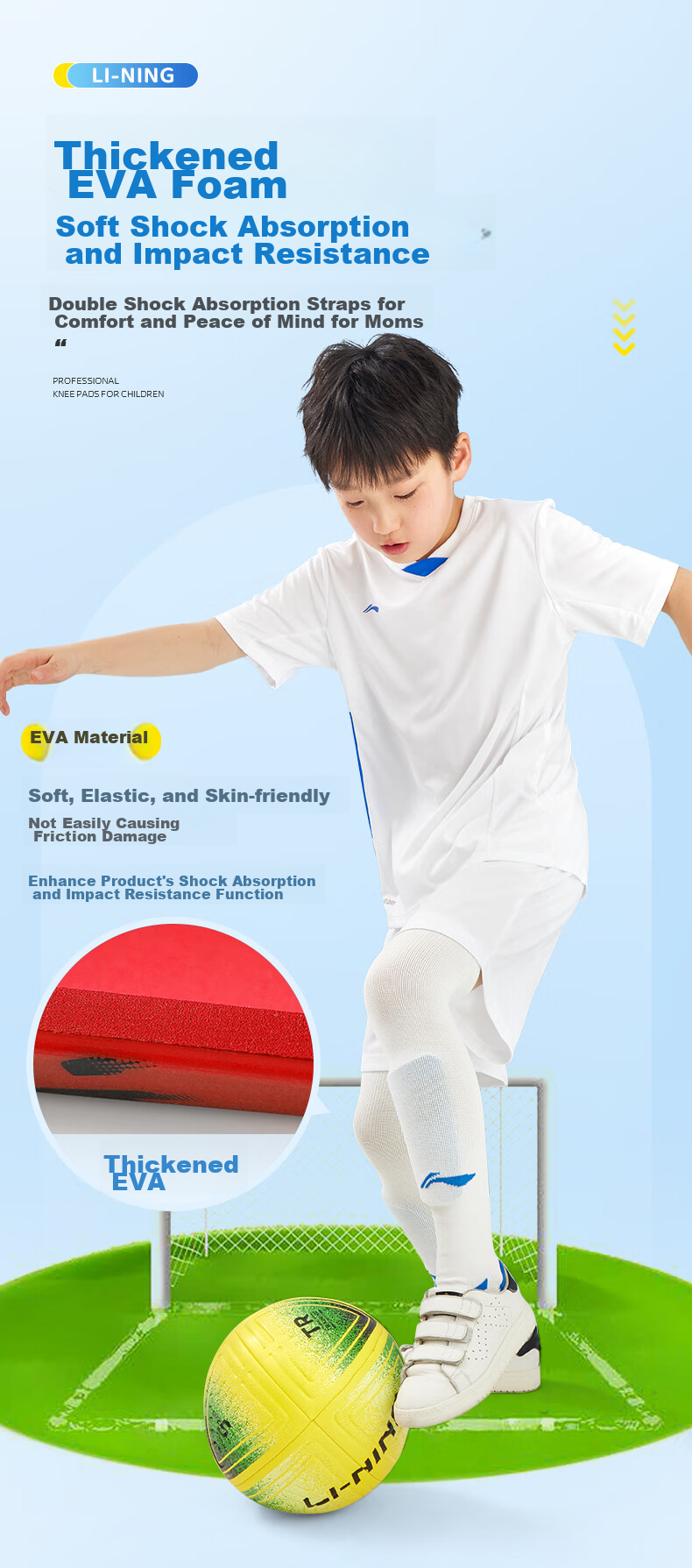 Li-Ning Soccer Shin Guards for Children And Adults, Protective Leg Guards for Competition And Training, Professional Protective Equipment for Men, Red Size L 5