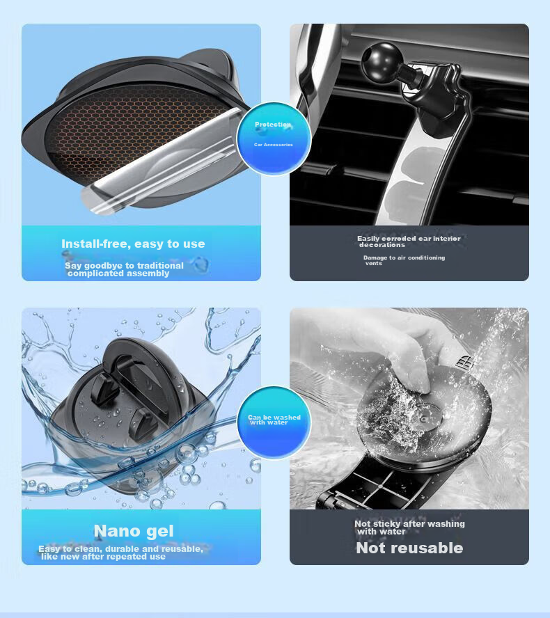 KOVOL Car Phone Holder, Dashboard Mount for Navigation System, Non-Slip Suction Cup, Silicone Fixer, Compatible with Tesla And Other Vehicles 5