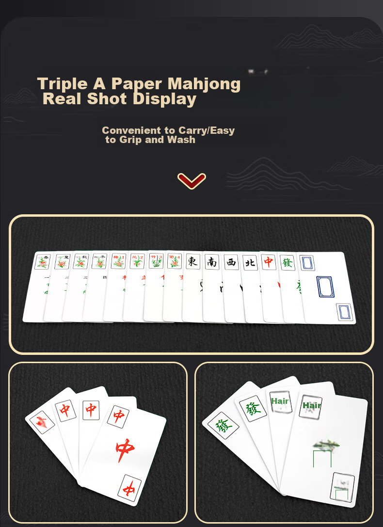 AAA Playing Cards, Mahjong Cards, AAA Playing Cards, Frosted Entertainment Travel Playing Cards, Mahjong Cards, 5 Decks, One Deck with 144 Cards 12