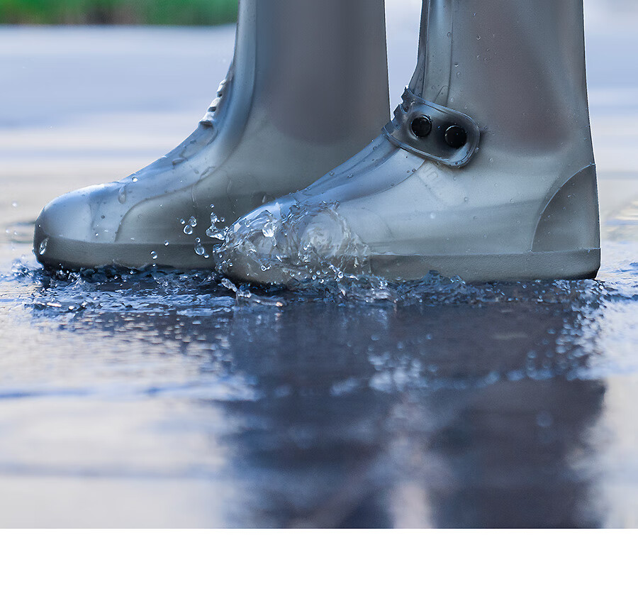 BWNK Waterproof Shoe Covers for Adults, Thickened Non-Slip Wear-Resistant Silicone-Like Rain Boots, Brown, Size L 11