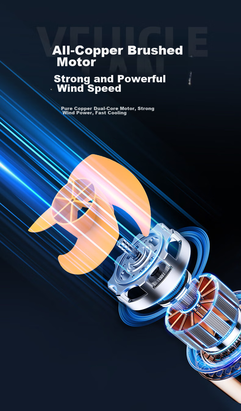 Dijialun Car Fan, 12V Small Bread-Shaped, for Wuling Hongguang Sedan And SUV, Single-Head Car Fan, Powerful Automotive Electric Fa 7