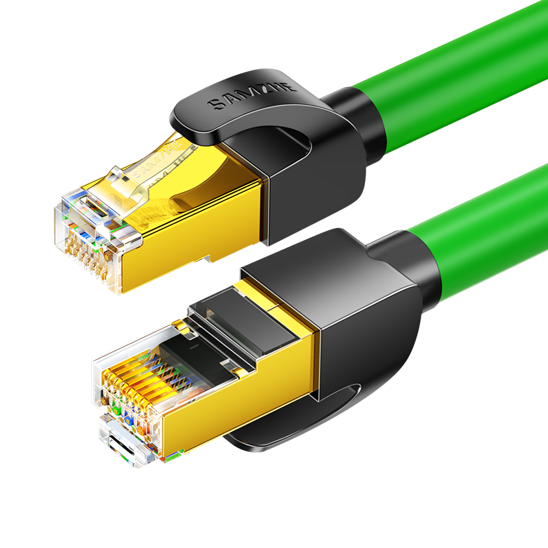 SAMZHE CAT7 Pure Copper Ethernet Cable, 10 Gigabit Shielded Network Connection Cable, High Flexibility Industrial-Grade Finished Network Cable, Computer Broadband Home-Use Finished Patch Cord, 1.5 Meters, GR7015G
