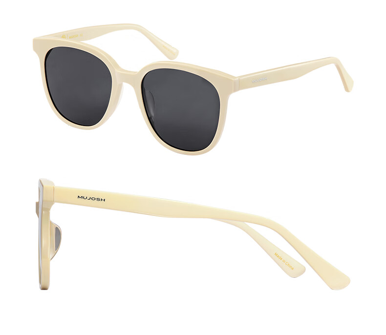 Mujiushi [Celebrity Style] Trendy Large Square Sunglasses, Face-Slimming, UV Protection, SK722 Obsidian Black 21
