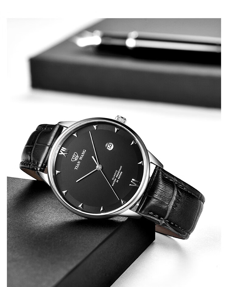 TIAN WANG Men's Watch, Birthday Gift Leather Strap Quartz Men's Watch Rose Gold GS31132P.D.LC.W 11
